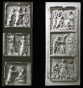 39034;   l.Louvre   r. Berlin   Elfenb. d. V Jahrh. von einem 5 Heiligen-Diptychon